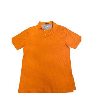 Peter Millar Perfect Pique Polo shirt Mens L Orange Short Sleeve Collared